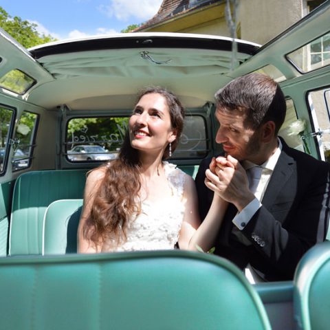 VW Bus-Bulli T1 Samba Deluxe als Hochzeitsauto / T1-Berlin.de