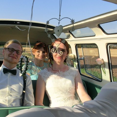 VW Bus-Bulli T1 Samba Deluxe als Hochzeitsauto - © T1-Berlin.de